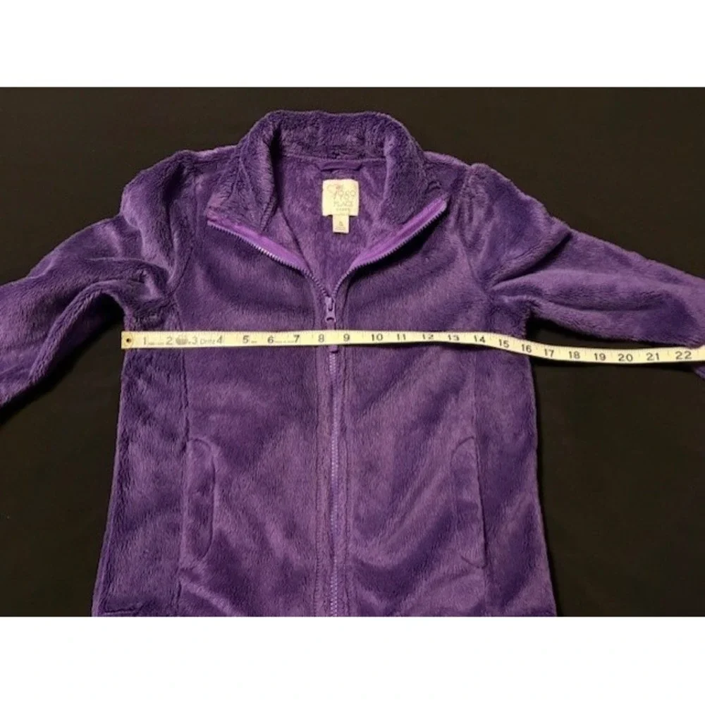Children's Place purple fuzzy jacket, girls size 7/8